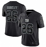 Men's New York Giants #26 Saquon Barkley Black Reflective Limited Stitched Football Jersey,baseball caps,new era cap wholesale,wholesale hats